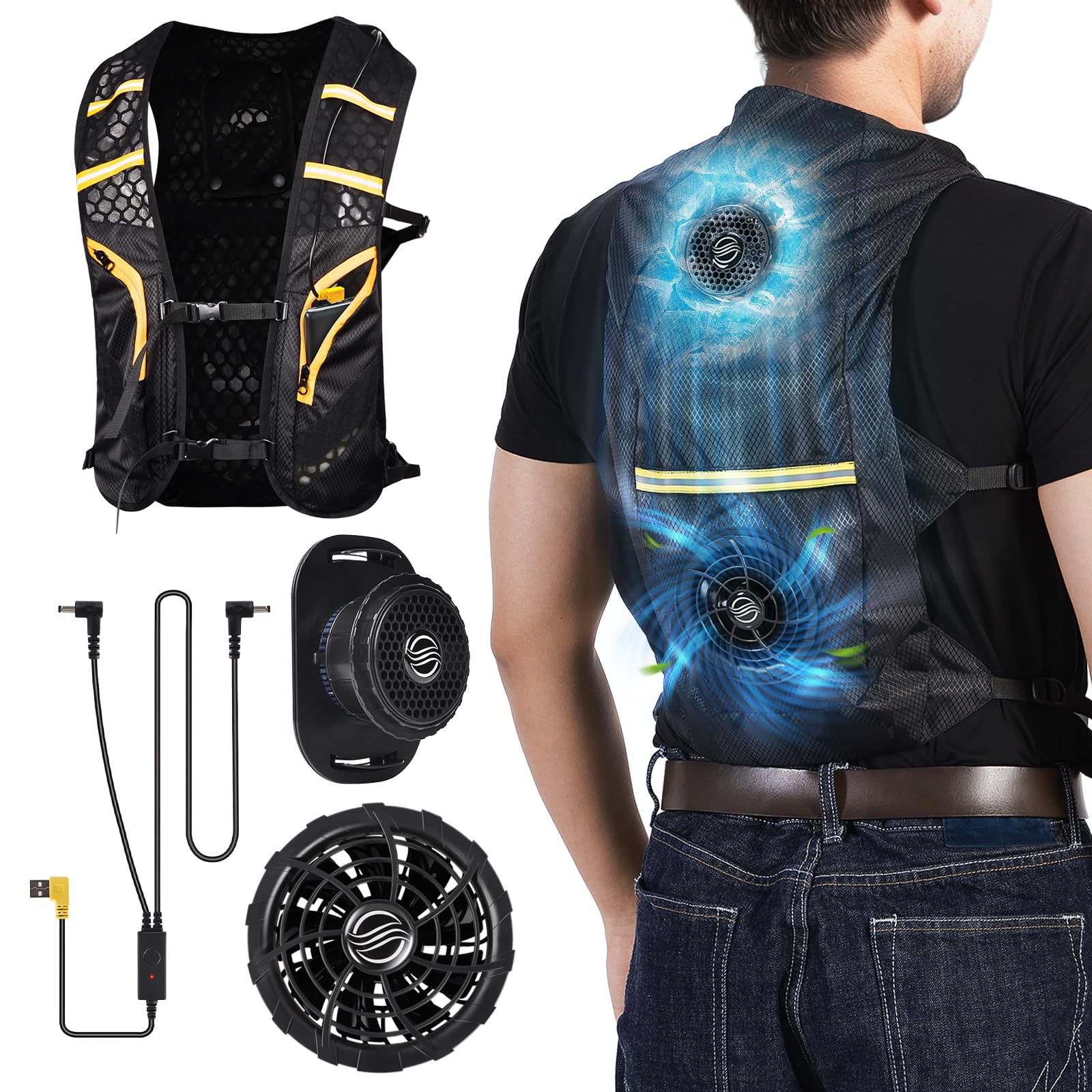 NQG] 冷却ベスト 最新ペルチェ技術 プロ仕様冷却ベスト デュアル