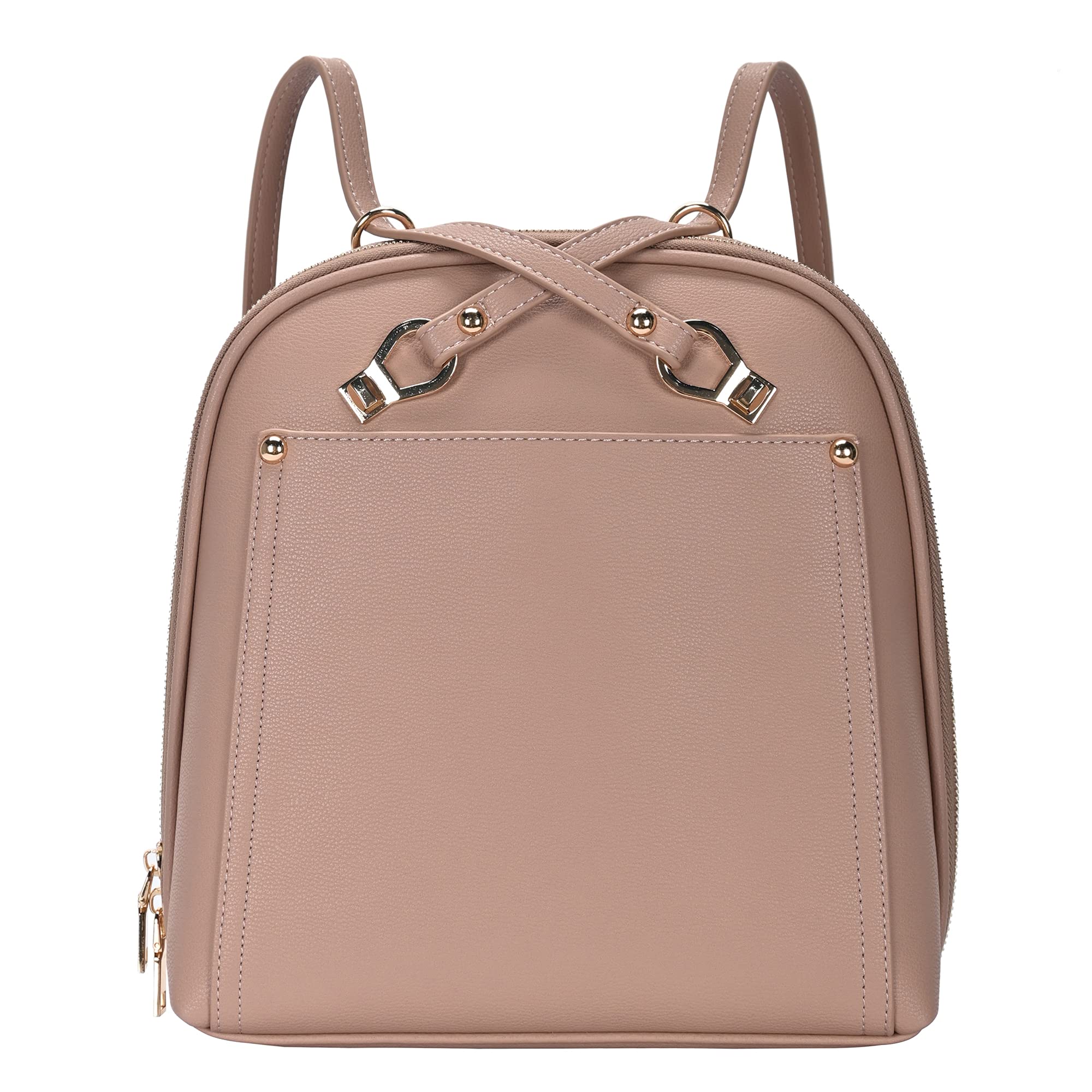 MMS Brands Miztique The Daisy Convertible Backpack Purse for Women (Mauve) | Soft Vegan Leather Shoulder Strap Bag or Convertible Backpack | 10.5in x