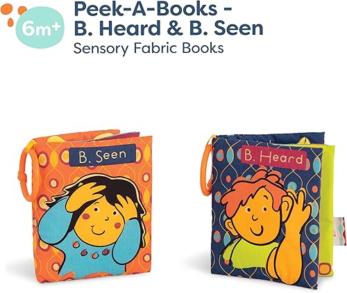 Miniatura 7 de B. toys – Touch & Feel – 2 libros de tela suave – Libros interactivos suaves de desarrollo con sonidos e ilustraciones brillantes – 2 piezas – 6+