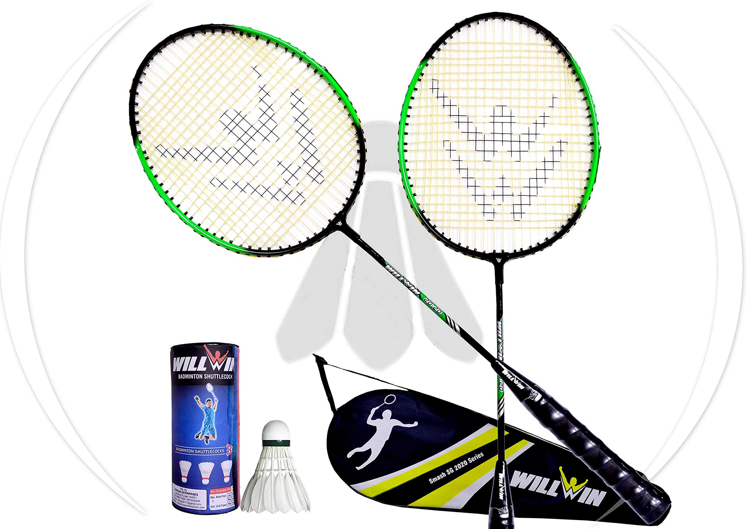Shivgan Aluminium Power1000 Badmintion Set of 2 Racket and 1 Full Cover and 3 Feather Shuttles (Stringing Machine Cutting) (B08RC3354L) Amazon Price History, Amazon Price Tracker