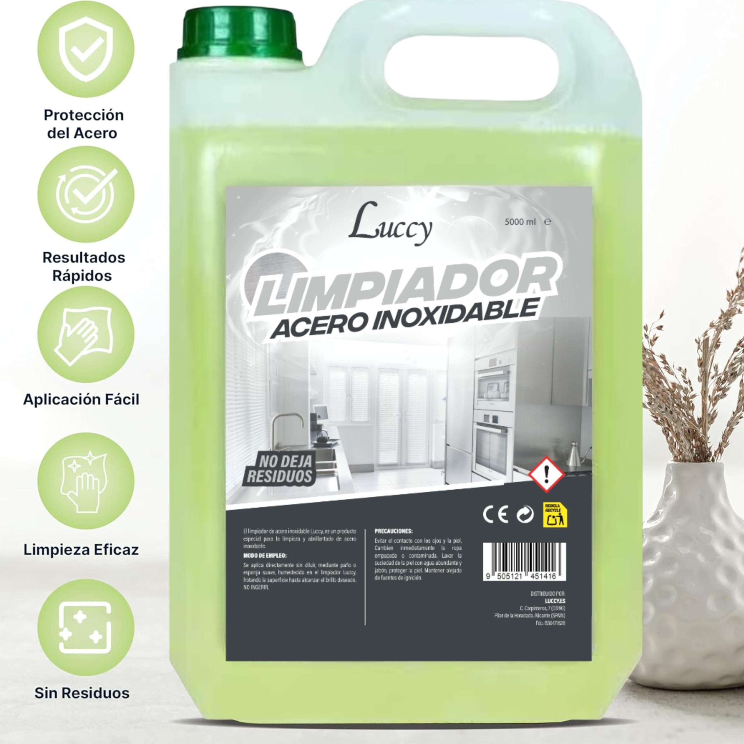 LUCCY Professioneller Edelstahlreiniger 10 Liter | Reinigt, poliert und schützt ohne Rückstände