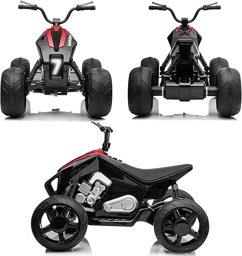 Miniatura 2 de Kidzone Juguete de paseo para niños de 12 V con batería ATV de 12 V motor eléctrico de 45 W bicicleta cuádruple de 2 velocidades con neumáticos de