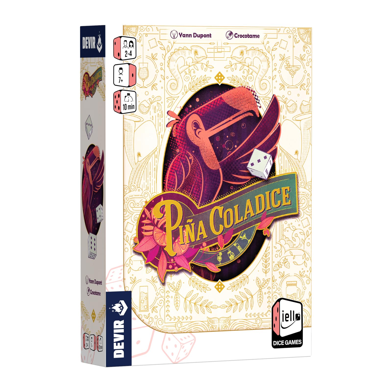 Devir - Pineapple Coladice, Dice Game, Fun and Interactive, Dice Bases, 2-4 Players, 8 Year Game (BGPINTR)