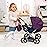 Bayer: 4-in-1 Toy Baby Doll Pram Stroller Cosy Set - Dolls Up to 18 (Blue/Purple) | Pretend | Dress up