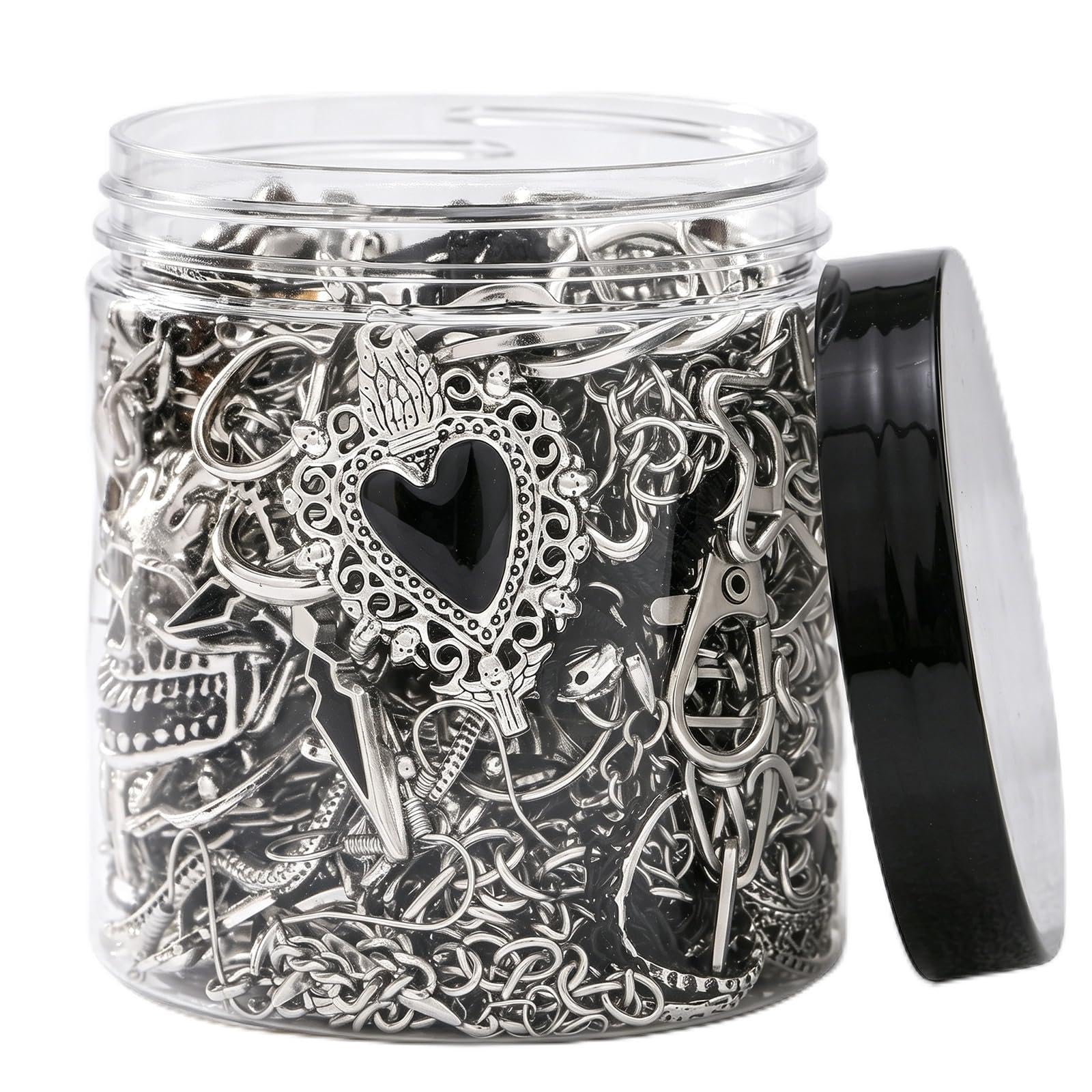 Mystery Jewelry Jar for Women - Surprise Gothic Witchy Jewelry Box Vintage Gift Set Multi Style with Necklaces Earrings Rings Bracelets, Halloween Costume Accessories Gift for Her