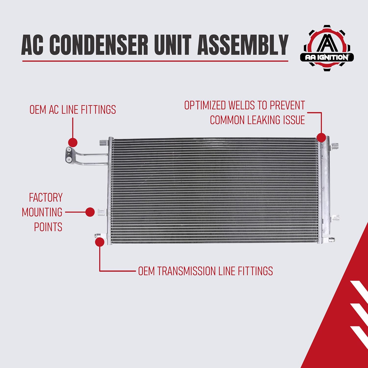 A/C Condenser - Fits Chevy, GMC, Cadillac - Silverado, Tahoe, Sierra, Yukon, Escalade - Replaces 23141869, 23141861, 4283, GM3030306 - Air Conditioning HVAC