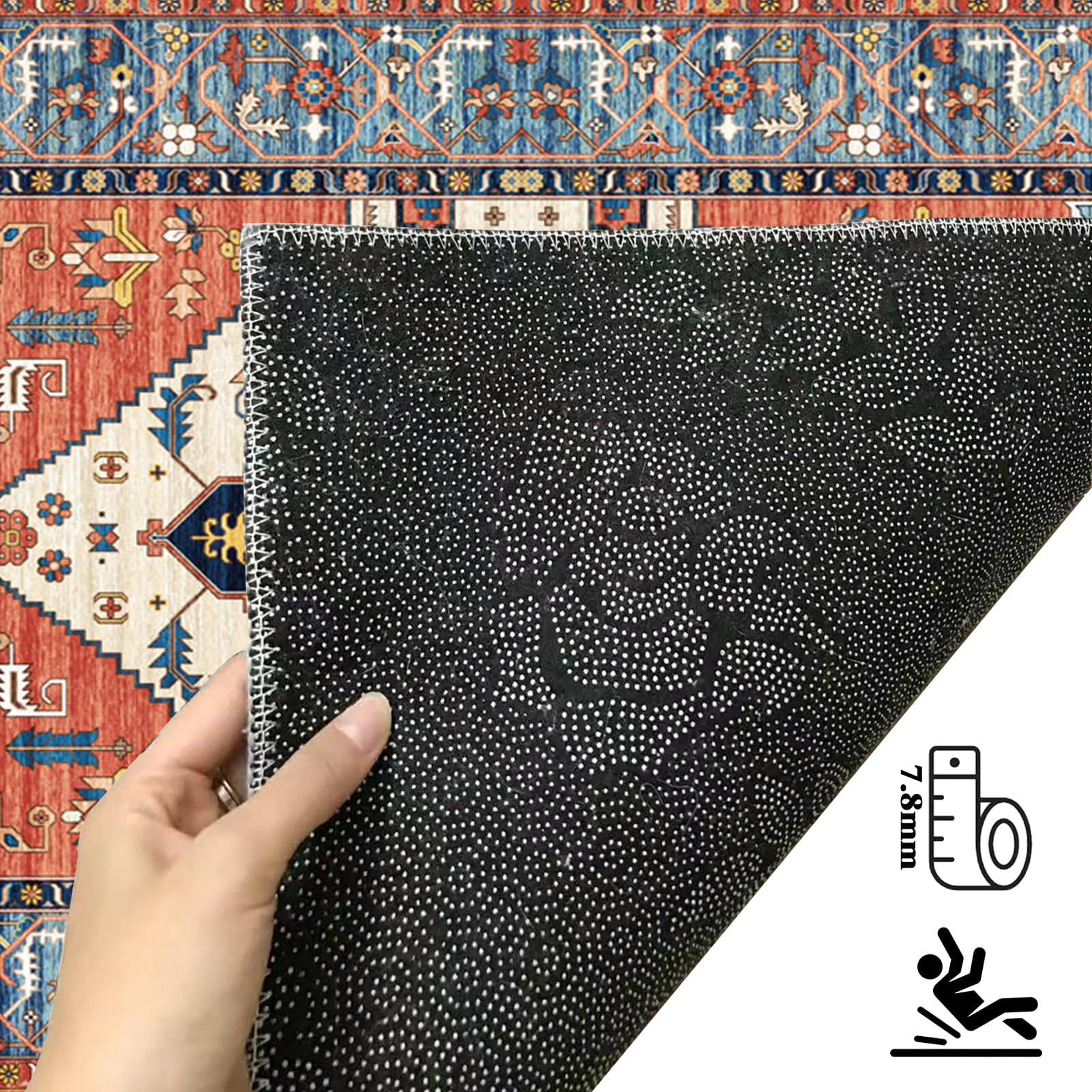 Tapis de Passage Long Lavable Tapis Cuisine Devant Evier pour Couloir 90 x 240 cm