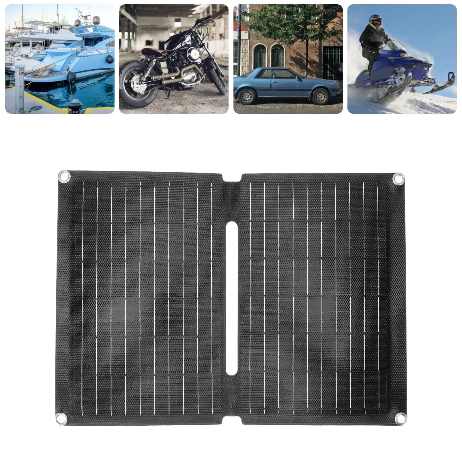 Caricatore da pannello solare da 40 W, portatile e leggero, doppia uscita USB, per campeggio e attività all'aperto, design monocristallino in silicone a 2 pieghe