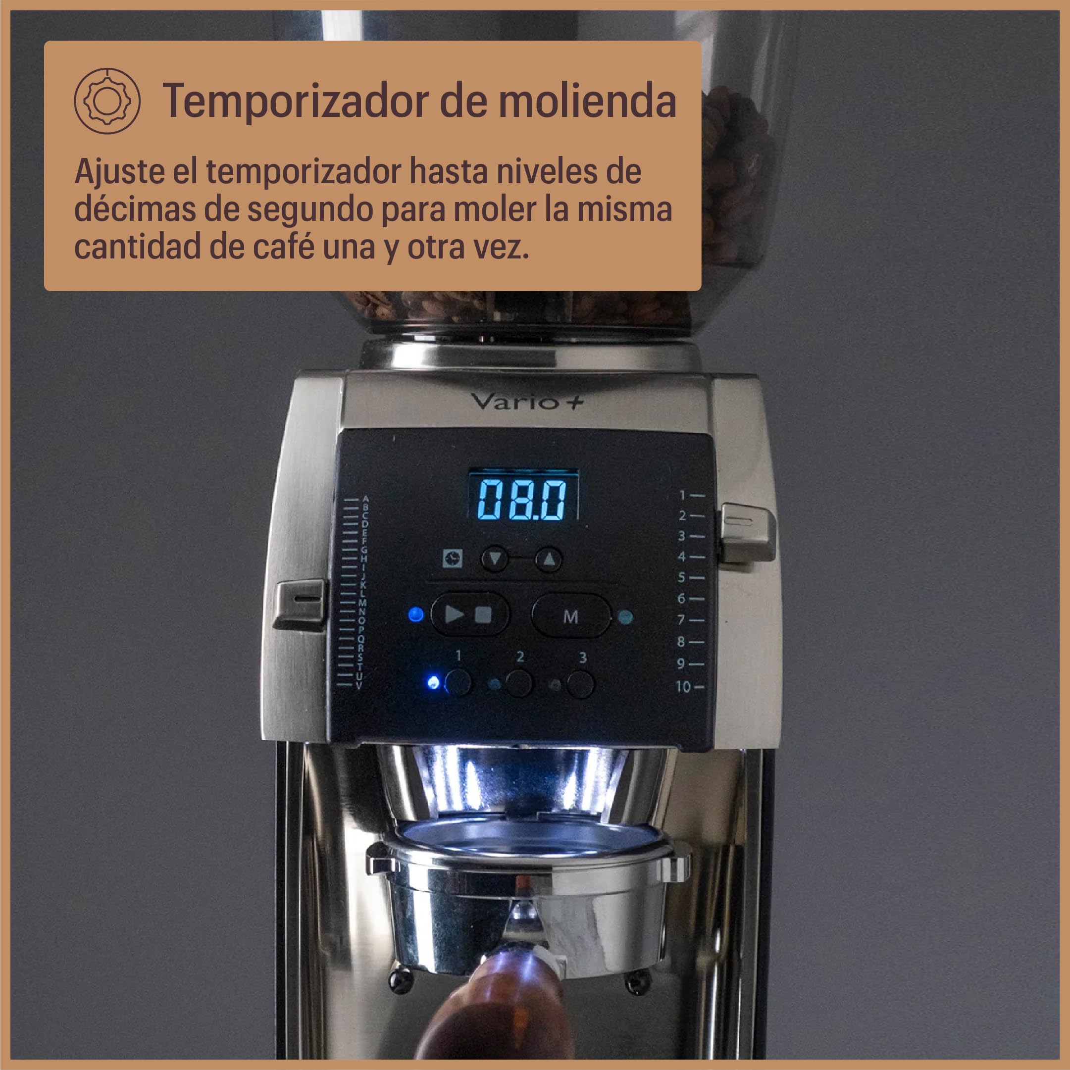 Baratza Vario+ Molinillo Eléctrico de Café en Grano, Blanco | Coffee Grinder con 22 Microajustes