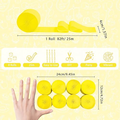 Vista 68 de 8 rollos de serpentinas de papel crepé doradas, decoración de fiesta de Año Nuevo, graduación, Navidad, arco iris, suministros de bricolaje