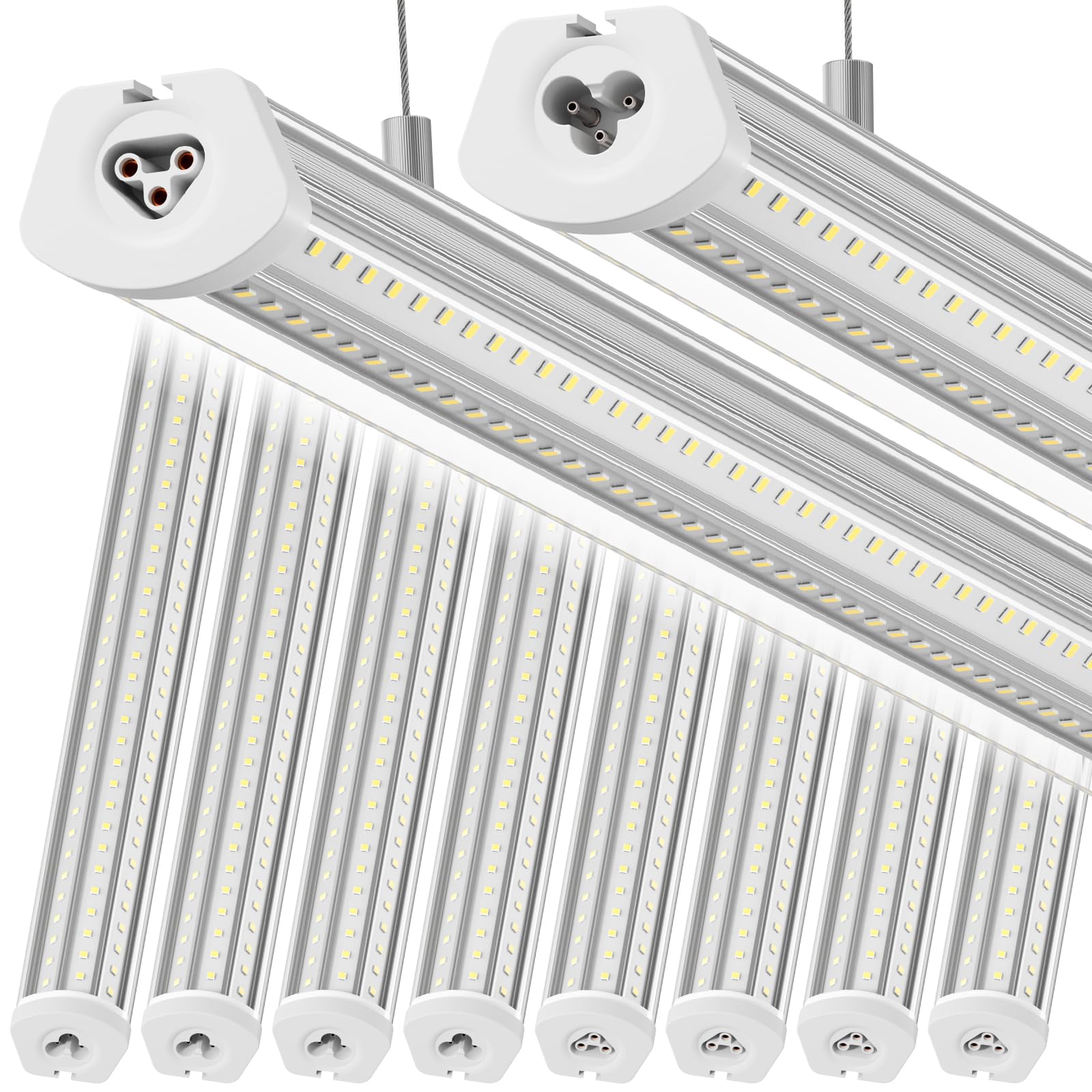 Barrina T8 LED Shop Lights 8FT, 140W 17000LM, 5000K, U Shape, 10 Packs