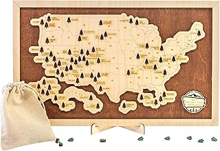 National Park Map (Your Personalized Name - Solid Wood Background)