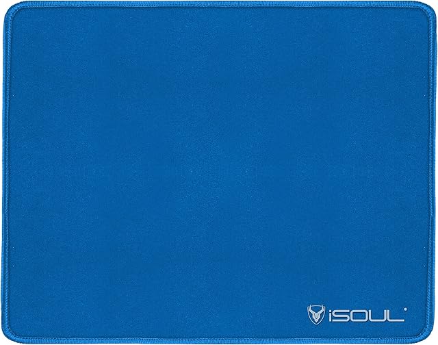 iSOUL Mouse Pad, Mice Pad with Non-Slip Rubber Base, Neoprene Durable Stitched Edges, Neoprene Smooth Surface for Laser and Optical Mouse Mat Blue