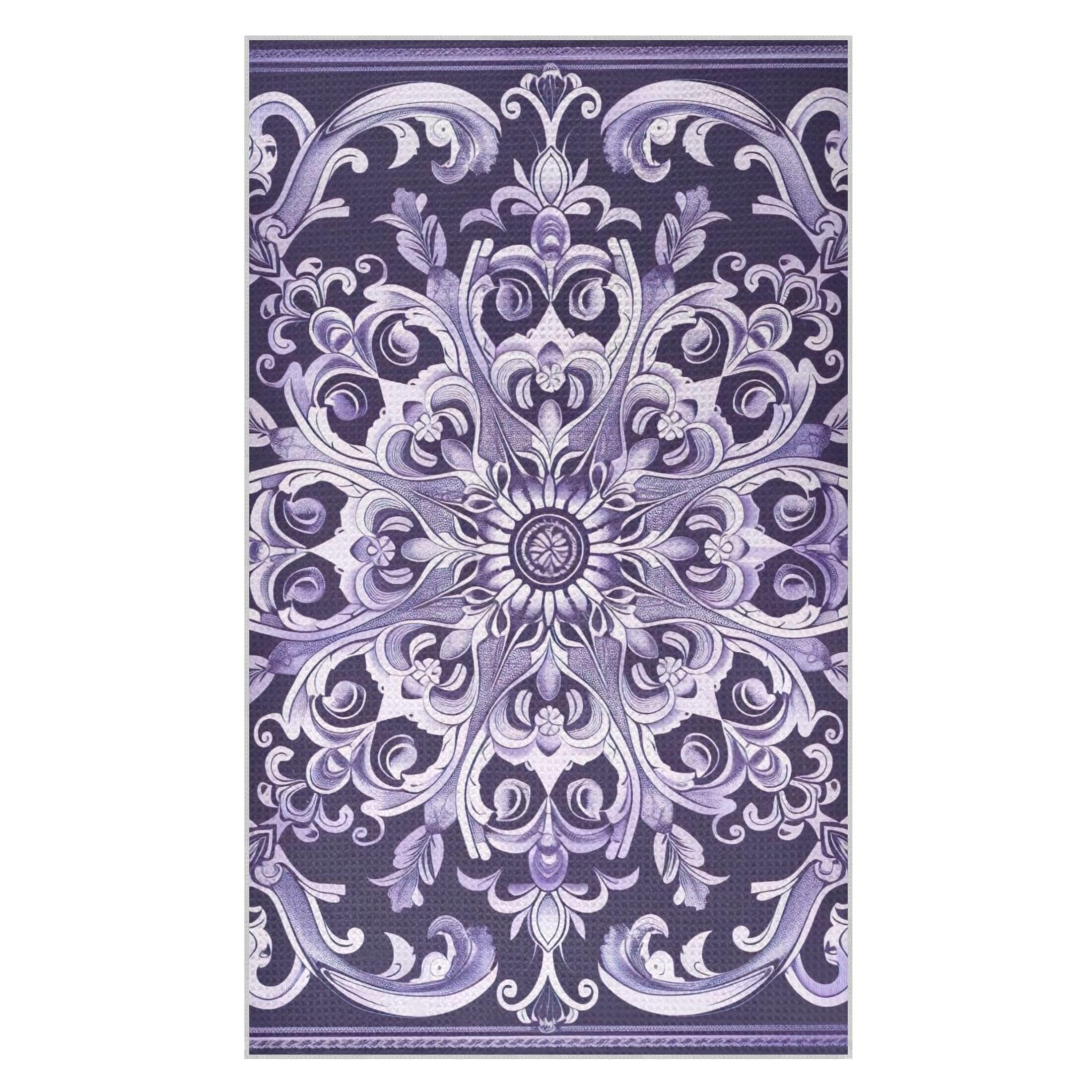 Kutsu Violet Mandala Waffle Weave Kitchen Towels Absorbent Quick Drying Dish Towels for Kitchen, Decorative Tea Towel, 18x30 in