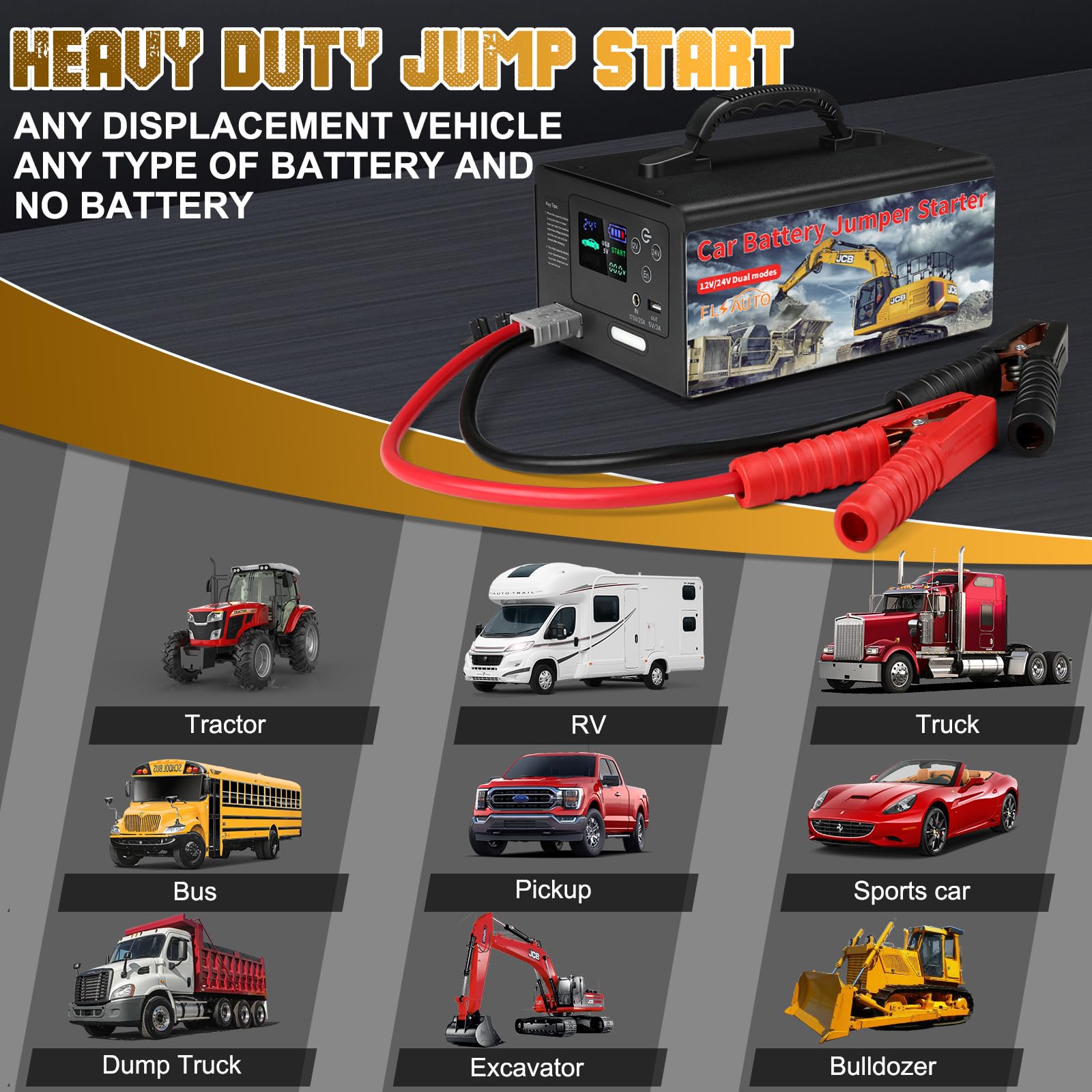 10000A Car Jump Starter with 400W Inverter,FlyAuto 155WH Battery Jumper