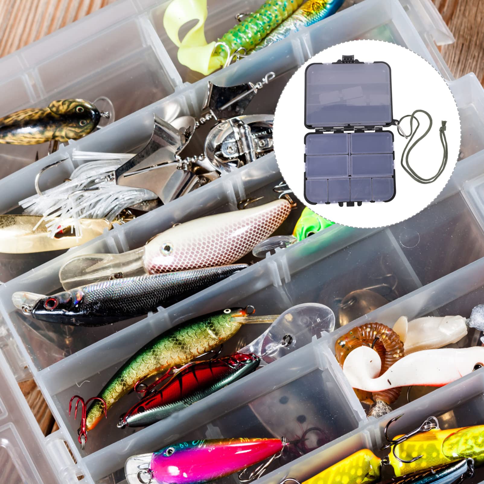 Mipcase 4pcs Fishing Bait Organizer Box Portable Detachable Fishing Storage Case for Tackle and Accessories Compact Design for Easy Use and Transport