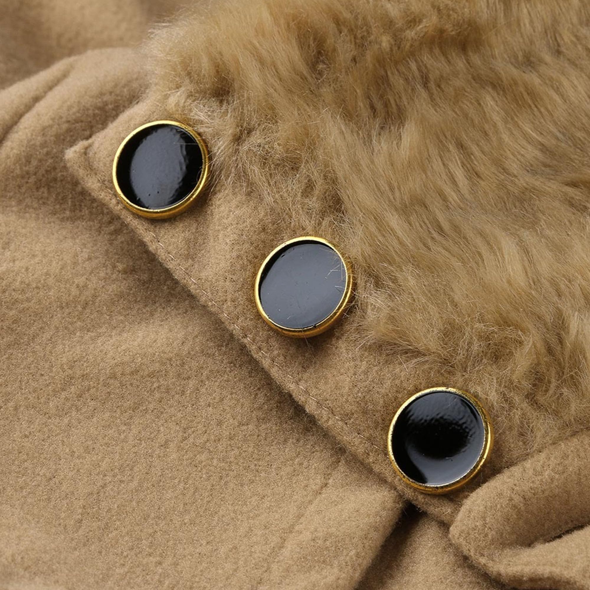 Cappotto da donna doppiopetto casual in finta lana con orlo svasato Trench Jacket con cintura invernale alla moda in finta pelliccia tweed soprabito