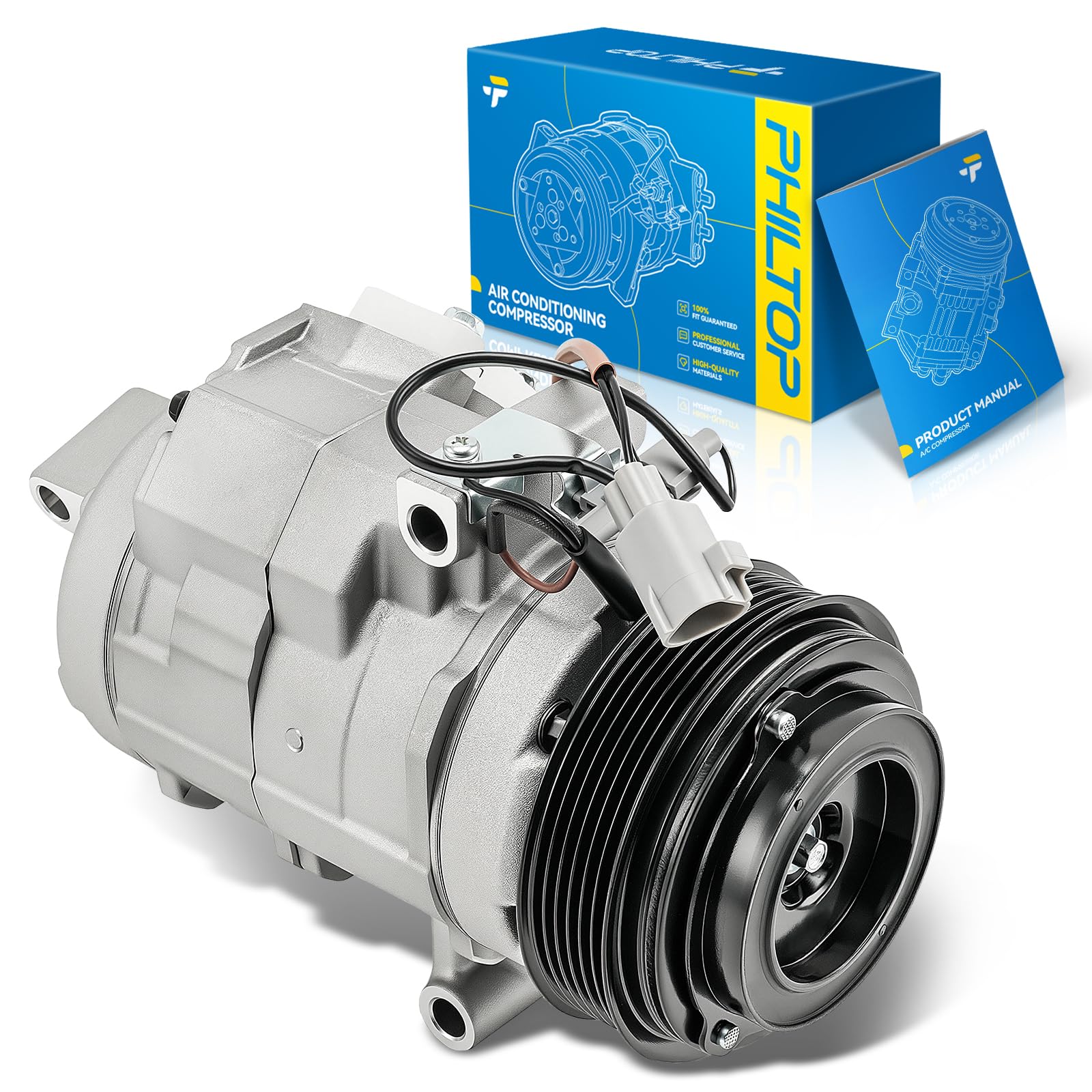 PHILTOP 5511686 NEW Air Conditioner AC Compressor with Clutch for Toyota Sequoia 2001-2007,4Runner 2003-2009 4.7L,Tundra 2007-2009 4.7L, Lexus GX470 2003-2009
