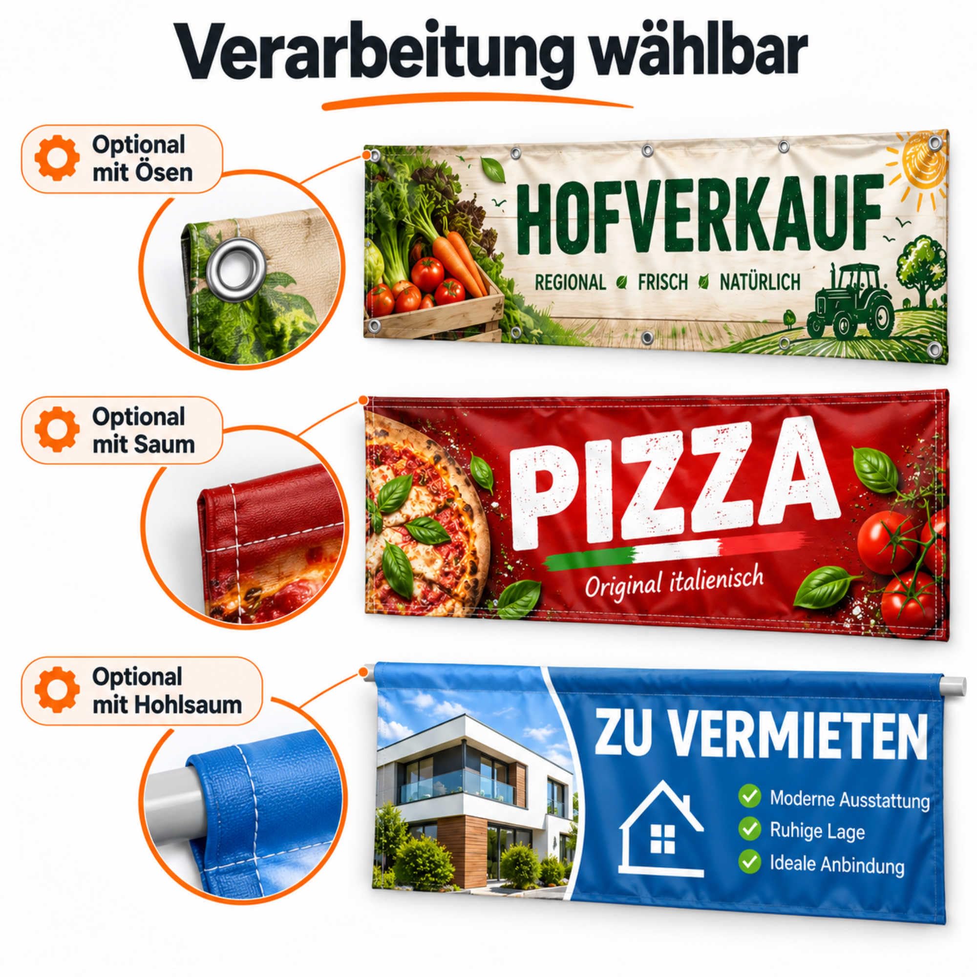 Getränke - Werbeplane 200x100 cm - 510 g PVC Banner Plane für Innen und Außen - wetterfest für Außenwerbung Innenbereich Geschäft Marktstand Veranstaltung Gastronomie