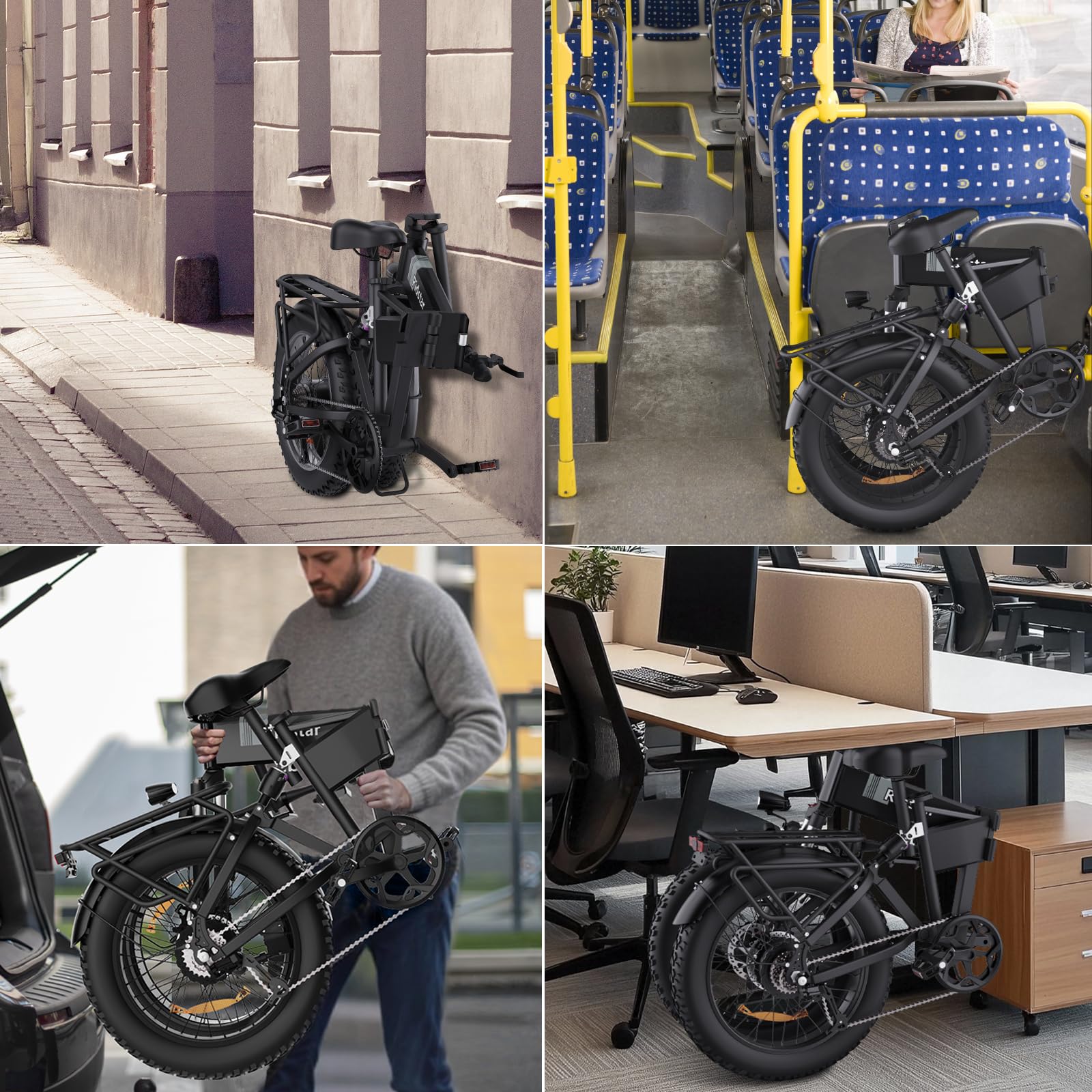 H20 Pro Vélo Électrique Pliable, Autonomie 150km, Batterie Amovible 48V 23Ah, Double Moteur 170Nm, 20" Fat Bike Électrique, VTC 7 Vitesses, E-Bike Double Suspension, Double Disque, Écran LCD