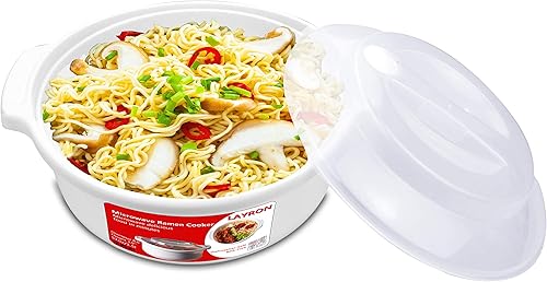 Zdesign Tazón para fideos o sopa para microondas, para ramen, fácil de usar, perfecto para el desayuno, artículos esenciales para el dormitorio