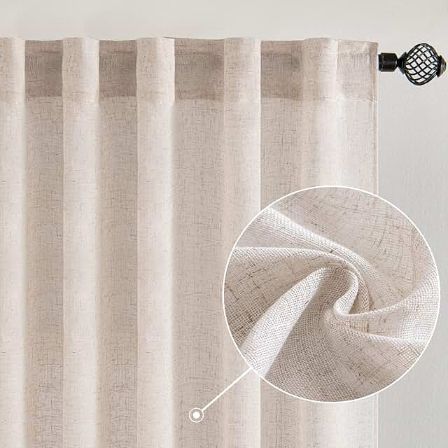 25 Cozy Bedroom Ideas That Make Your Space Feel Like a Retreat 37 MIULEE Natural White Linen Curtains 84 Inch Long for Bedroom Living Room...