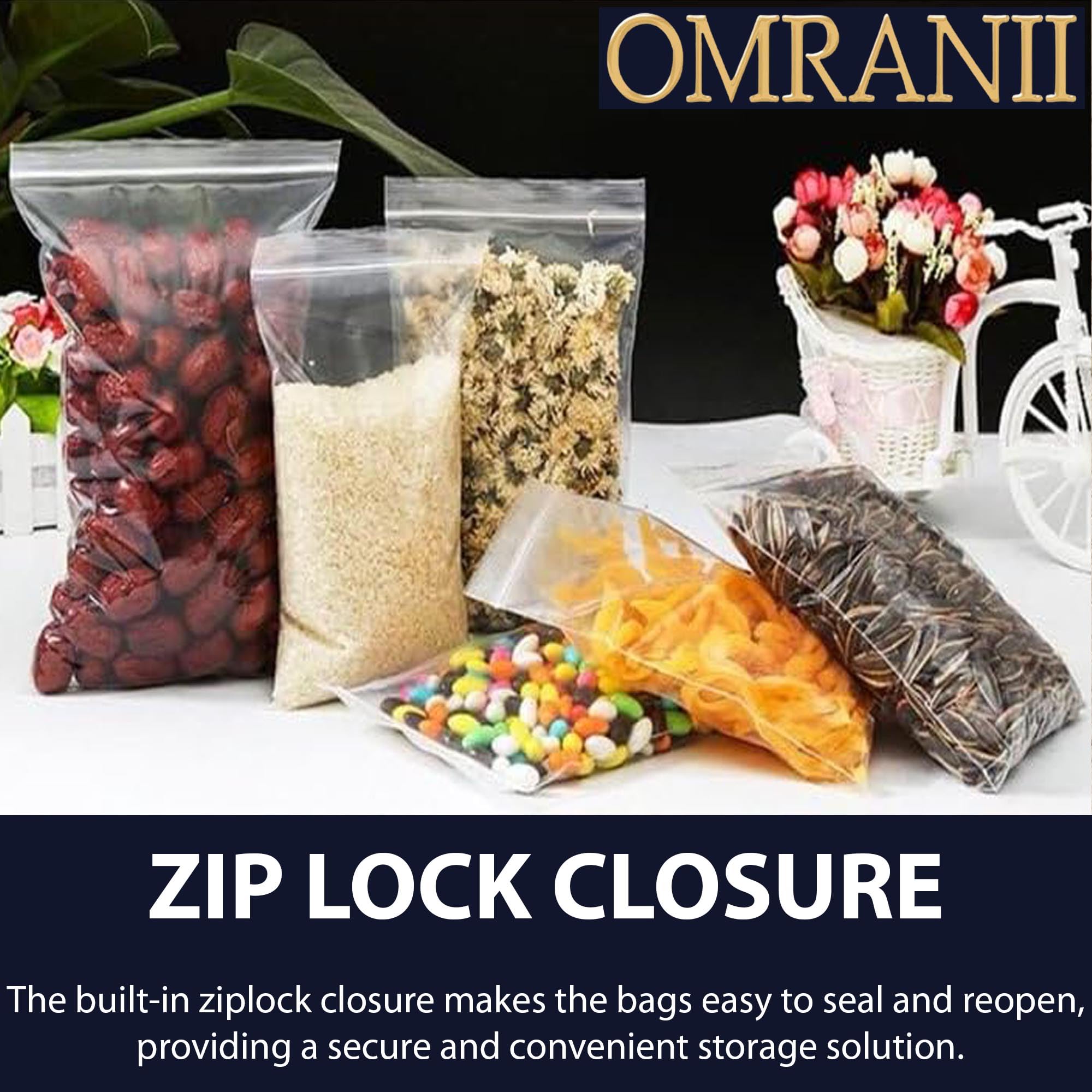 Reclosable Zip Poly Bags, 2Mil 3" X 4" & 200 Bags | LDPE Material, Clear Plastic With Resealable Lock Seal Zipper | Resealable Zip Top Lock For Travel, Storage, Packaging