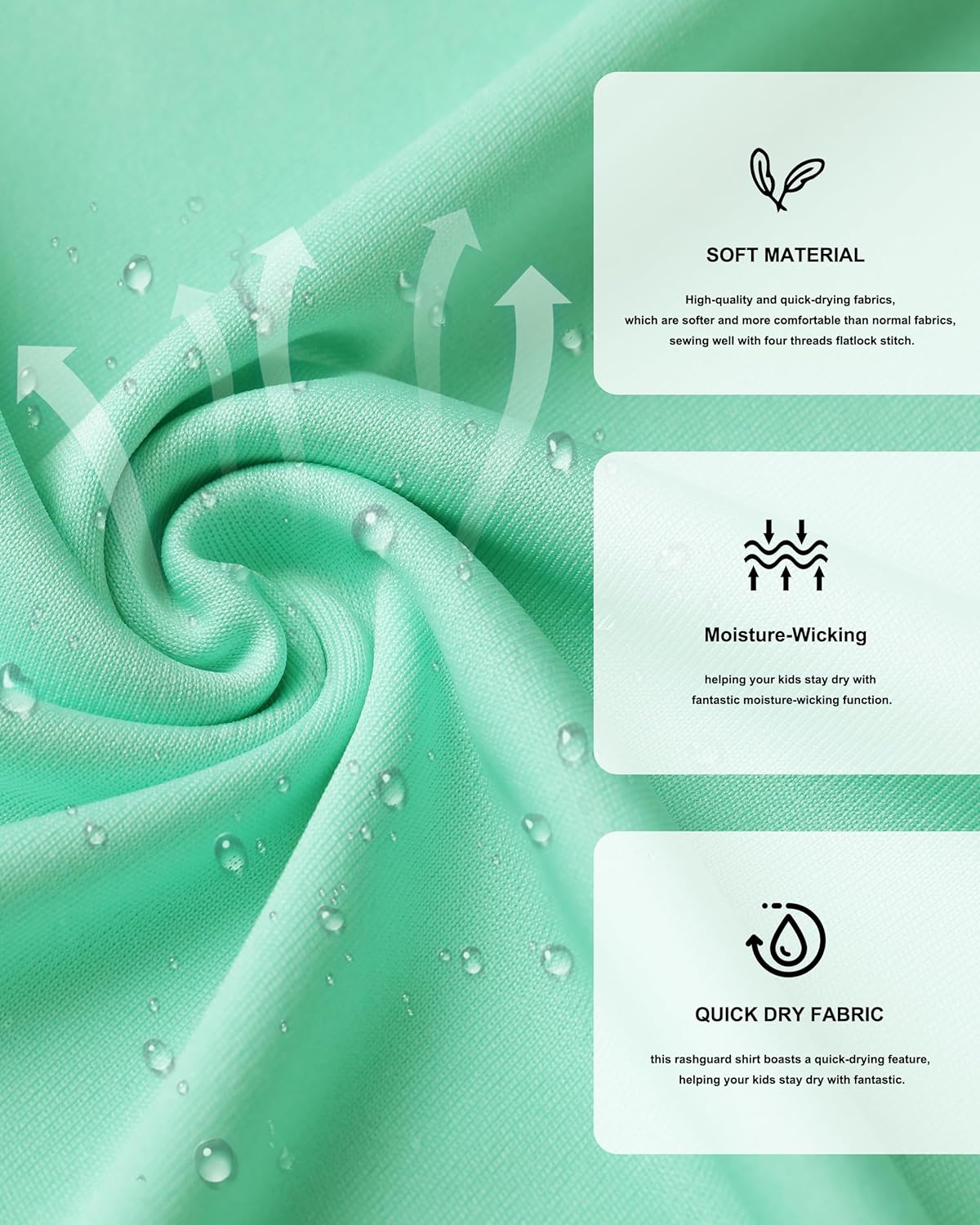 Boys Rash Guard Long Sleeve Sun Protection Hoodie Shirts, Youth UPF 50+ Swim Fishing Water Hooded Shirt with Pocket - Image 6