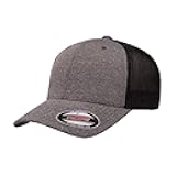 Flexfit Men's 110 Mesh Trucker Hat, Dark Heather/Black, One Size