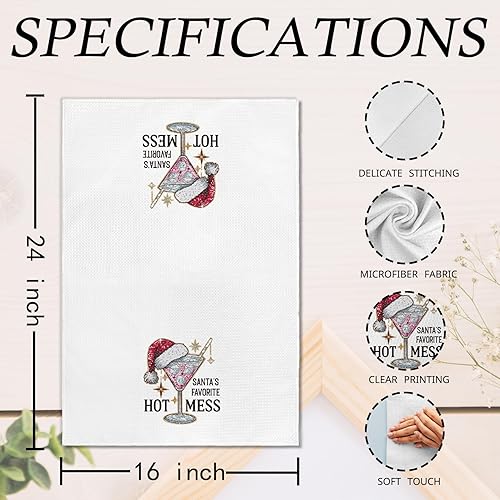 Miniatura 7 de Toallas de cocina de Martini de Navidad, toallas de mano de Navidad, regalos de Martini para mujeres, paños de cocina para cocina, hogar, bar,
