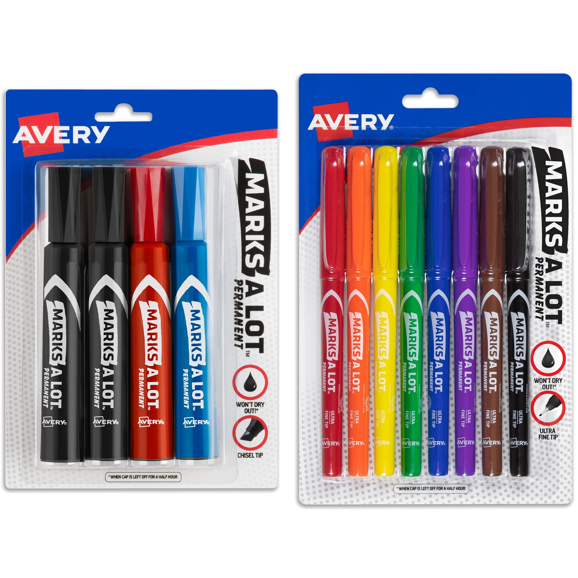 Buy Avery Marks A Lot Permanent Markers Combo, Regular DeskStyle Size