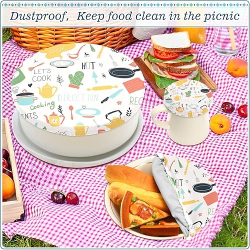Miniatura 8 de Kitchen 5PCS Reusable Elastic Bowl Covers for Food Storage Stretch Cloth Fabric Lids with 5 Different Sizes Seal Lids for Bread Proofing Kitchen
