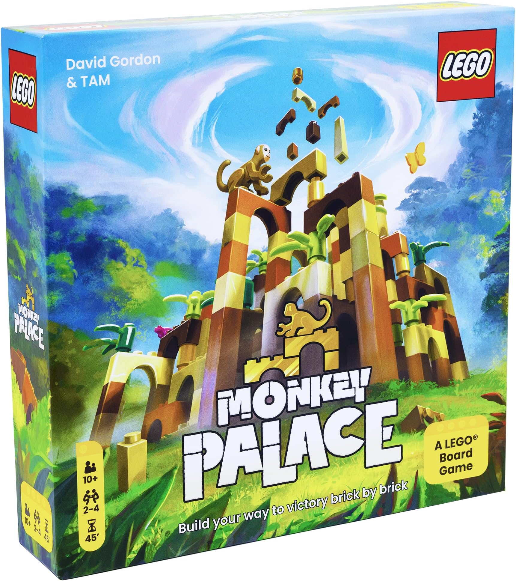 Dotted Games Monkey Palace: A Lego Board Game - Build Your Way to Victory Brick by Brick! Fun Family Brick-Building Game for Kids & Adults, Ages 10+, 2-4 Players, 45 Minute Playtime
