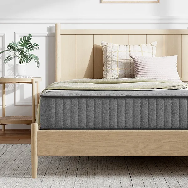 Novilla 6 Inch Twin Mattress, Hybrid Mattress Twin in a Box with Bonnell Spring & Gel Memory Foam for Pain Relief & Spine Support & Cooling Night Sleep, CertiPUR-US Certified Mattresses for Kids