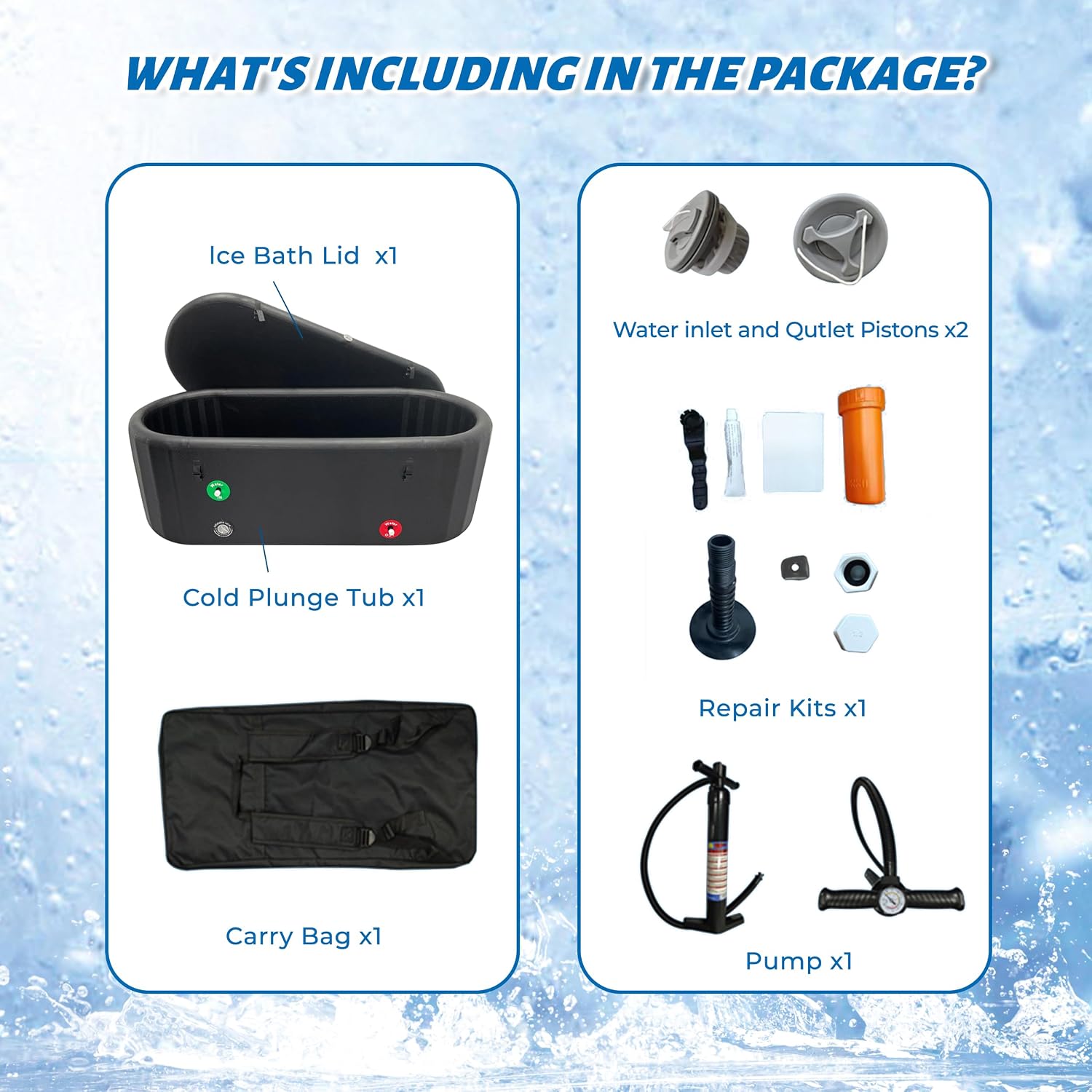 FerdY Cold Plunge Inflatable Icebath Tub for Athletes XL with Lip, Outdoor &Indoor Portable& Foldable Ice Pod, 59x 31x 26 Inch, 132 GAL Ice Bathtub Water Chiller Compatible, Black