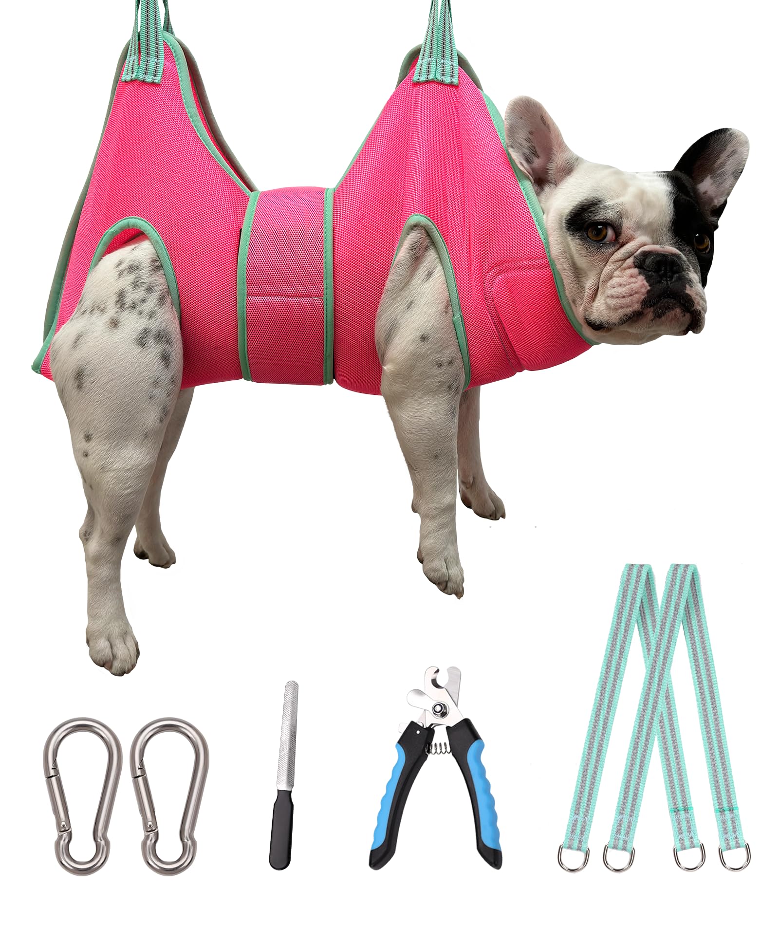 Kkiimatt Dog Grooming Hammock, Medium Hanging Harness Holder Hanger for Nail Clipping,Nail Trimming Hammock,Dog Sling Restraint with Thick Fabric Neck Support for Claw Care