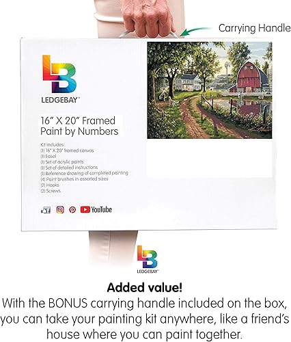 Miniatura 8 de Ledgebay Pintura por números para adultos kit de pintura numérica de principiante a avanzado, divertidos proyectos de manualidades y manualidades