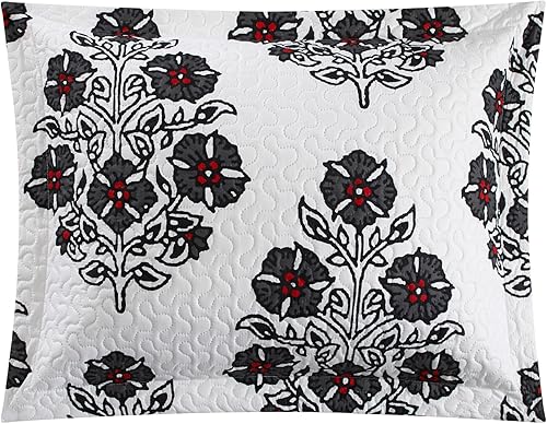 Miniatura 3 de Chic Home Morris - Juego de edredón de 3 piezas con diseño de medallón floral a gran escala, fundas de almohada incluidas, tamaño King, color gris