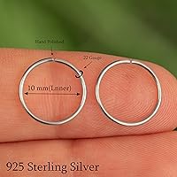 Vista 84 de Gold Hoop Earrings Silver Hoop Earrings - Hoop Earrings For Women Two Pcs Of Thin Gold Filled Sterling Silver Hoops, Helix Hoop, Tragus Ring