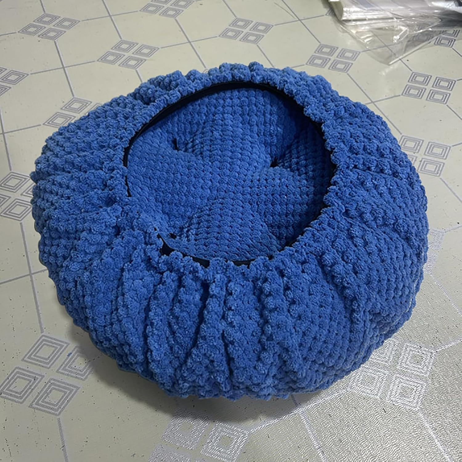 Customizable Size Round Chair Cushion Non Slip Chair Pads 6cm Thick Round Stool Seat Cushion Solid Color Futon Chair Pillow Floor Cushion Meditation Cushion (Blue, Diameter:45cm(18inch))