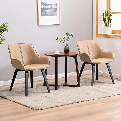 Miniatura 18 de Sillas de sala de cuero sintético, sillas de comedor Marrón,Marfil,Amarillo,https://www.amazon.com/dp/undefined