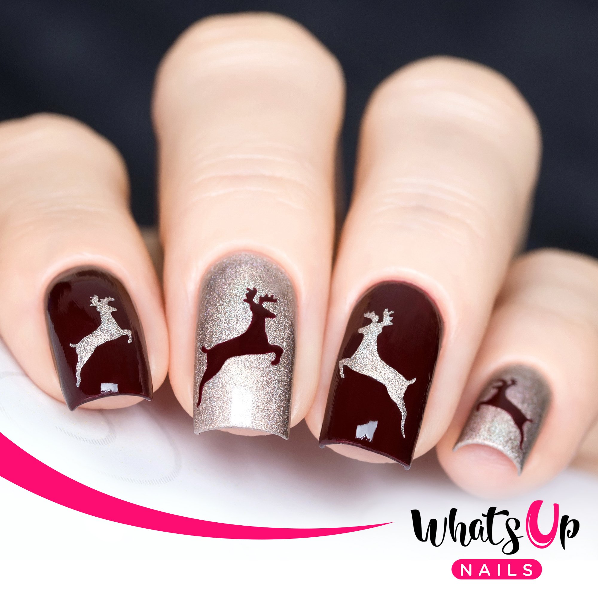 Amazon.com : Whats Up Nails - Deer Vinyl Stencils for Christmas Nail Art  Design (1 Sheet, 20 Stencils) : Beauty & Personal Care