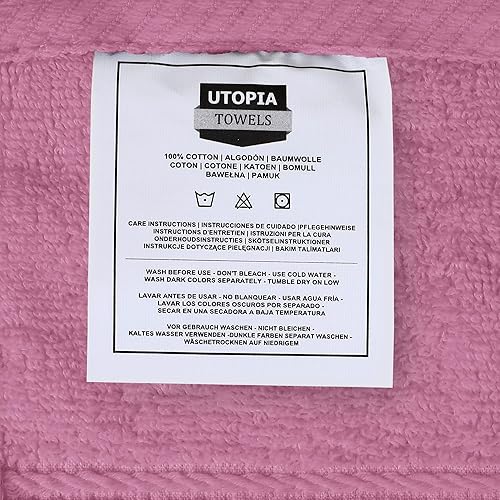 Vista 6 de Utopia Towels - Juego de toallas de 8 piezas, 2 toallas de baño, 2 toallas de mano y 4 para la cara, 100% algodón hilado en anillo, 600 GSM