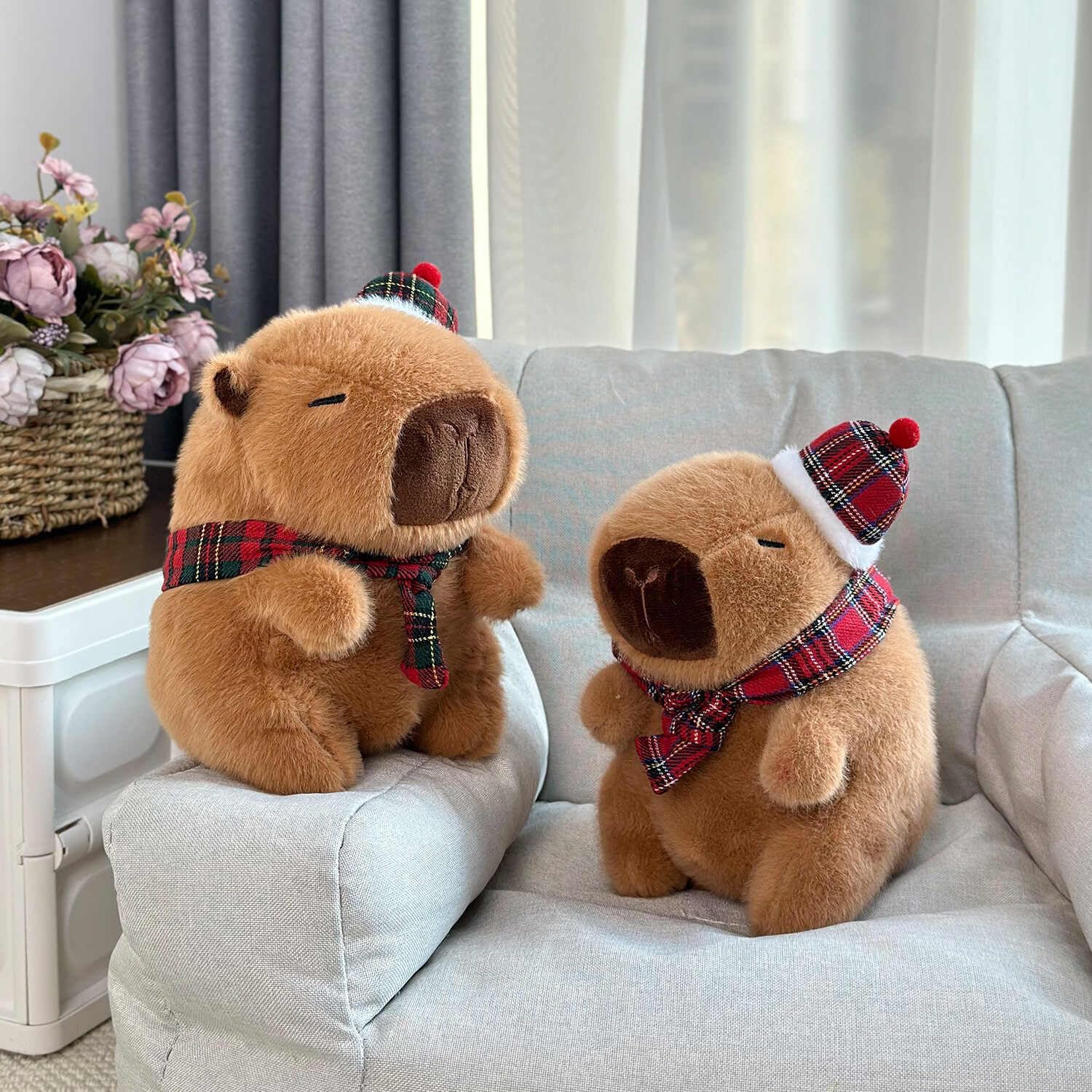 Capybara Plush Toy, 8inch Capybara Stuffed Animal Birthday Gifts for Kids Girl Friends (Bow Tie)