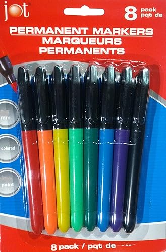 JOT Marcadores permanentes, coloreados, paquete de 8