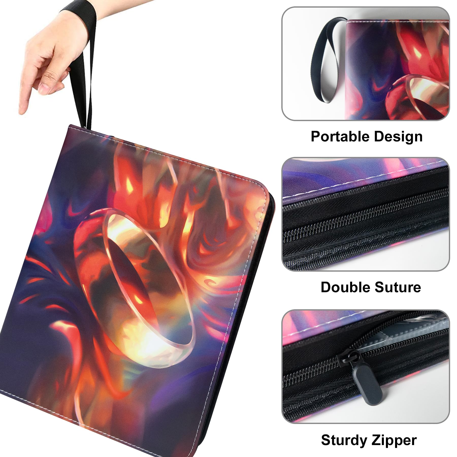 Classeur à 900 pochettes pour cartes MTG/YGO/TCG, sac de rangement portable étanche avec pochettes amovibles, livre de cartes pour Magic the Gathering/Seigneur des Anneaux