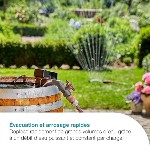 Gardena Pompe pour collecteur d'eau de pluie sur batterie 2000/2 18V P4A - Kit prêt à l'emploi: Débit et pression élevés, Niveaux de puissance réglables, Protection contre la marche à sec (14602-20) - 2