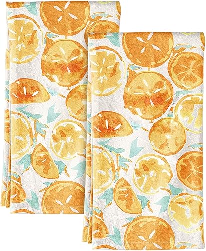 Miniatura 13 de Juego de toallas de cocina de saco de harina - Juego de 2 toallas de cocina de primavera con asa para colgar 18x26 pulgadas, paños de algodón Flor