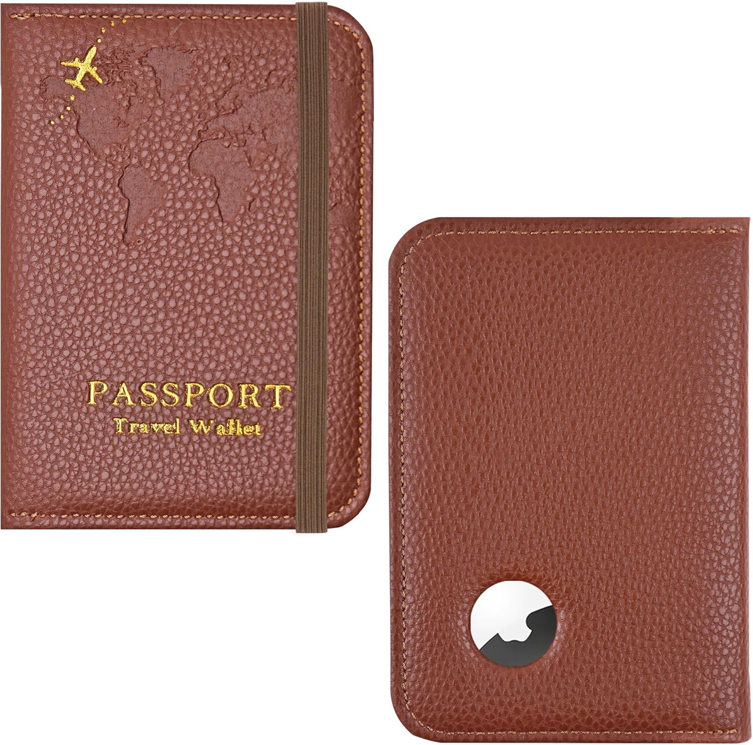 Hennaja Passport Holder with Airtag Slot, Airtag Passport Wallet for Men Women, Slim Leather Passport Holder Case Family for Travel Anti-Lost(1-Lichee Brown) Hennaja Passport Holder with Airtag Slot, Airtag Passport Wallet for Men Women, Slim Leather Passport Holder Case Family for Travel Anti-Lost(1-Lichee Brown)