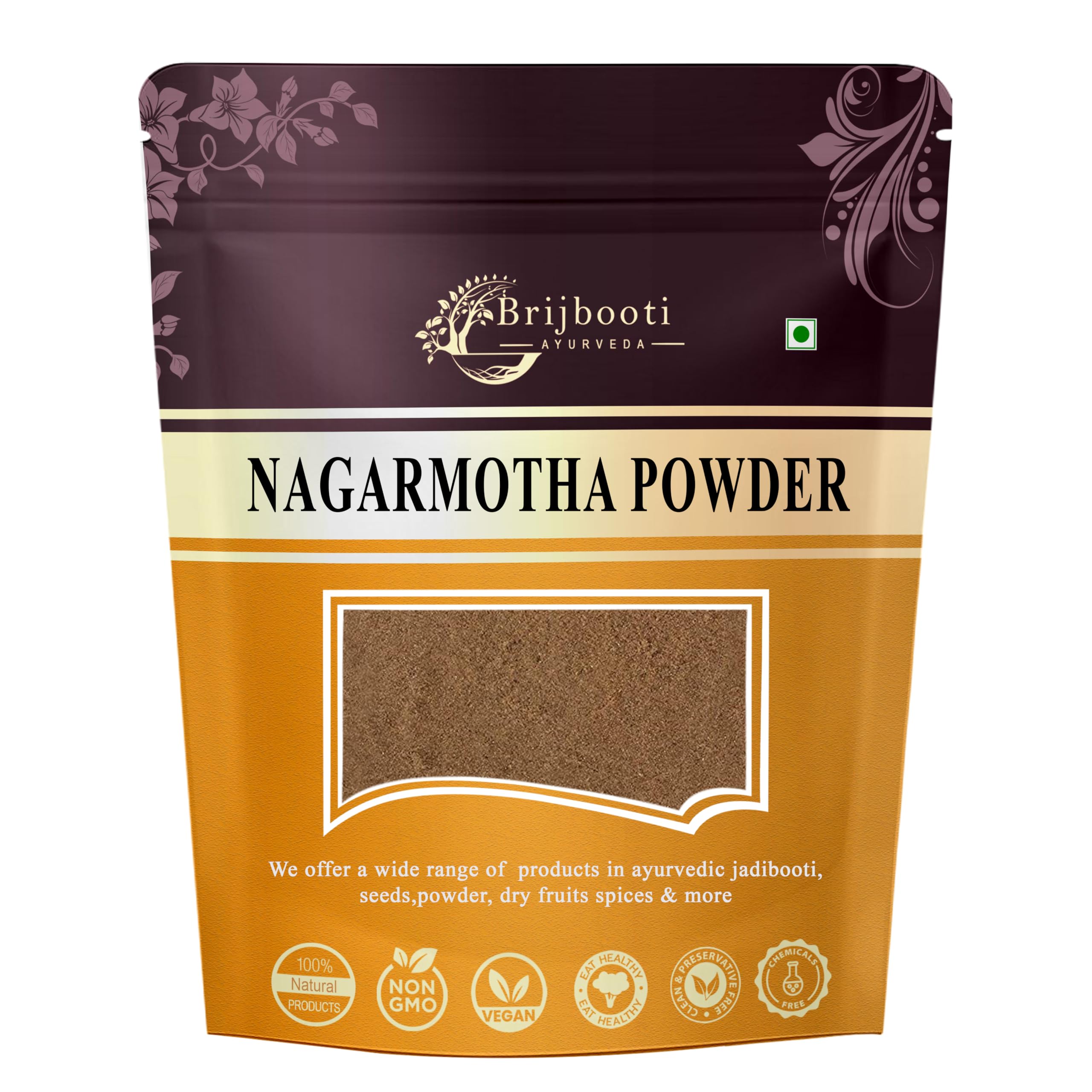 BIRJU MAHAVIR Nagarmotha Powder - Cyperus Rotundus Powder, Natural, 200 gram (BMPL-340)